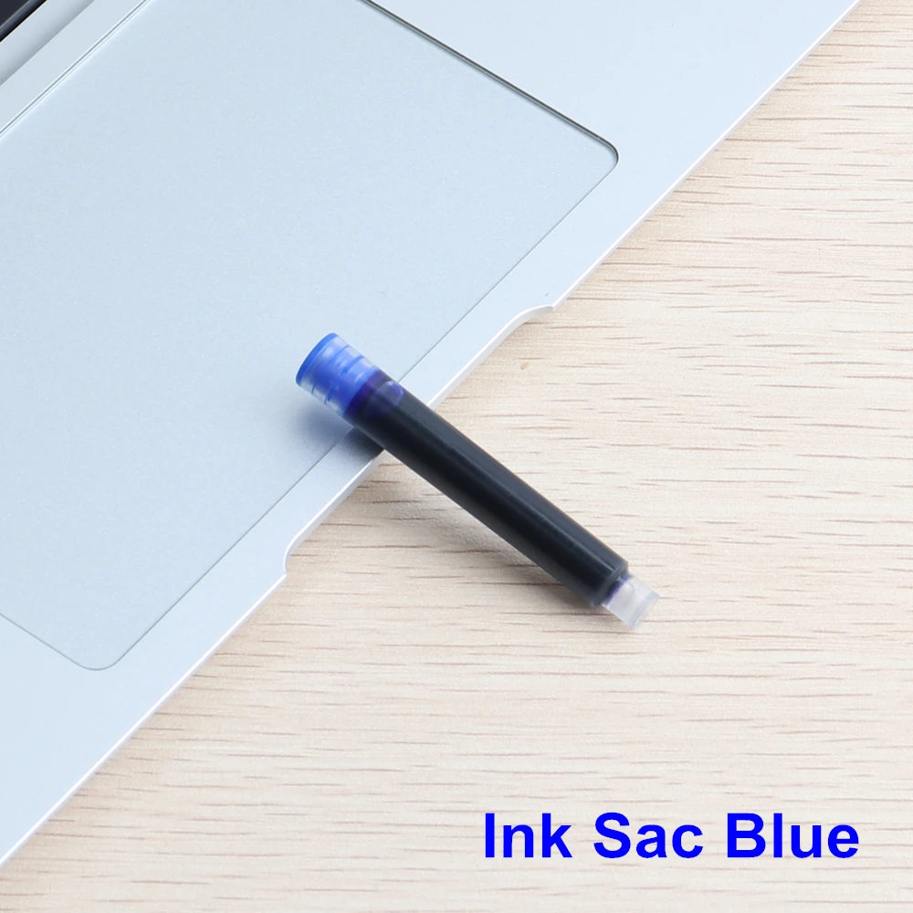 6PCS Blue Ink Sac 1 шт. Высокое качество авторучка полностью металлические роскошные ручки подарки для школы и офиса канцелярские принадлежности письма черные синие красные чернила - Цвет: 6PCS Blue Ink Sac