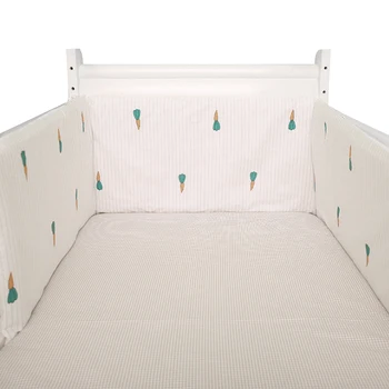 

Pads Protector Decor Washable Soft Crib Bumper Home Anti-collision Detachable Cotton Blend U-shaped Breathable Baby Safe