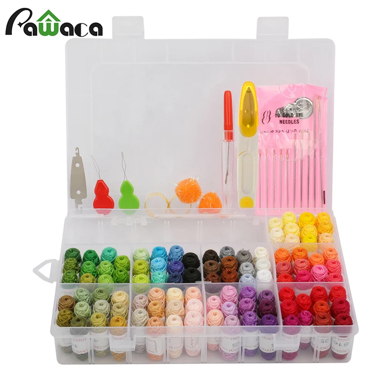

109pcs Embroidery Floss with Organization Box Cross Kit Embroidery Thread Sewing Thread String Kit for Friendship Bracelet Floss