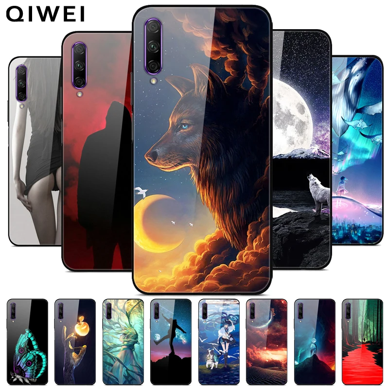 

Tempered Glass Case For Huawei Y9S Case Silicone Bumper Coque Hard Back Cover For Huawei Y9s 2019 Y 9s Protective Phone Cases