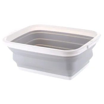 

Collapsible Plastic Laundry Basket Space Saving Foldable Storage Container Rectangular Organizer Portable Washing Tub HF