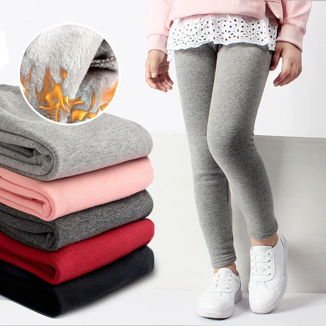 Fashion Kids Girl Winter Leggings Elastic Warm Thick Pantyhose For 4-12  Years Pants With Fleece | Wish