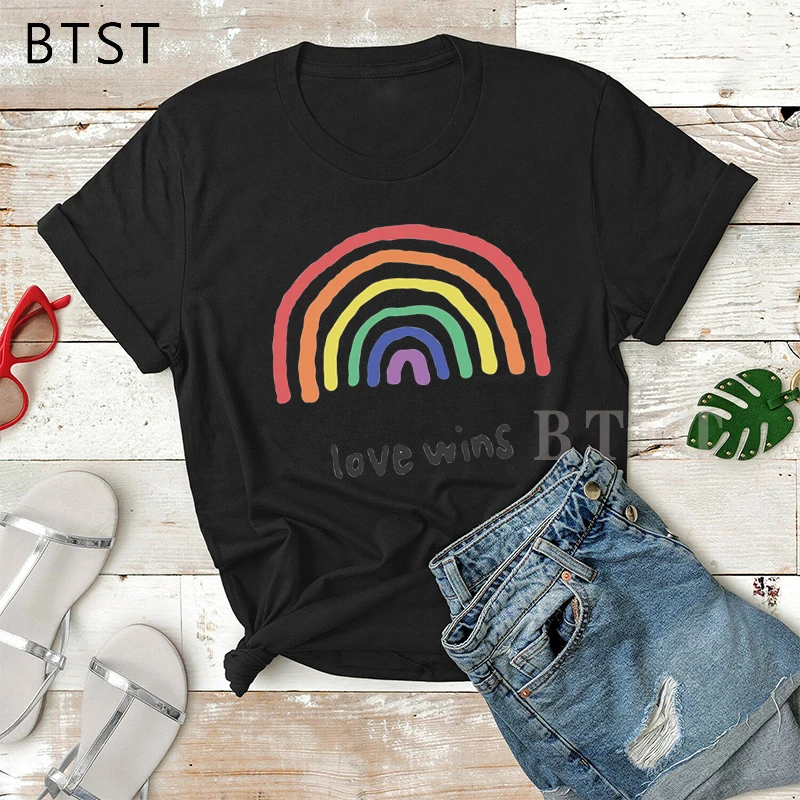 Гордость любовь ЛГБТ винтажная графическая футболка большого размера для женщин