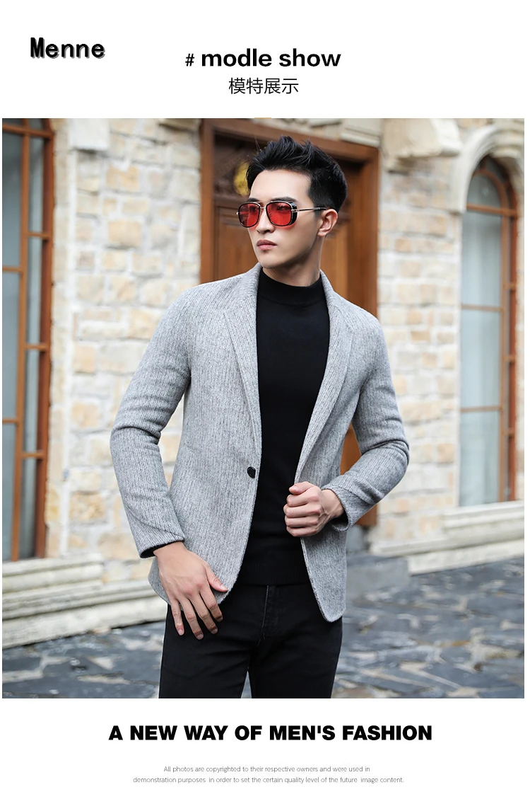 Menne winter jacket men handmade double-sided cashmere coat men casual short style suit woolen coat British trench coat