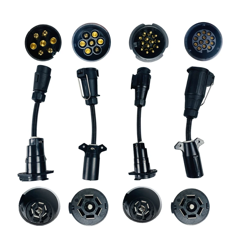 EgoTrailer 7 Pin Trailer Round Socket Female Plug to 7 RV Blade Trailer Adapter Connector Adaptor RV Parts Camper Caravan Access