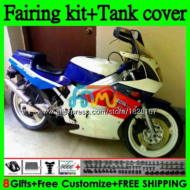 Комплект+ майка для SUZUKI SAPC VJ21 RGVT250 RGV250 102BS. 49 RGV-250 VJ22 RGV 250 1988 1989 1990 1991 красные, синие продажу 88 89 90 91 обтекатель - Цвет: No. 1
