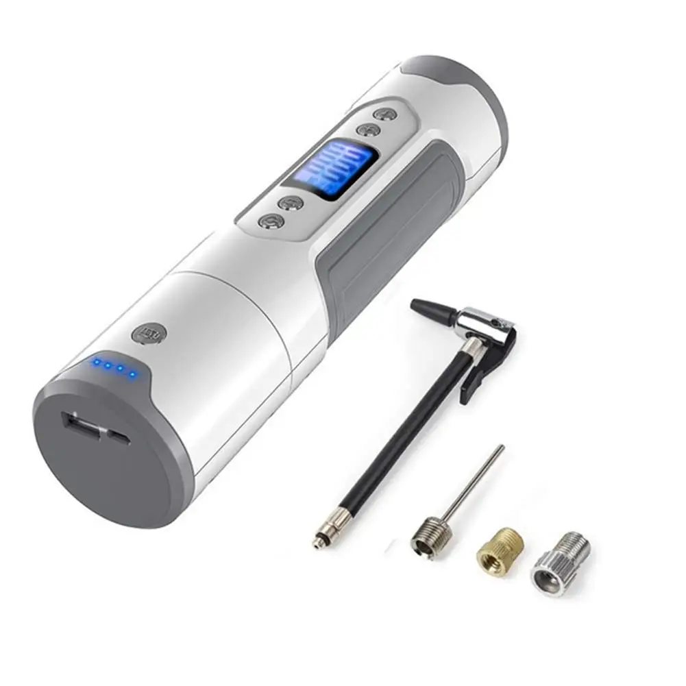 Tanie Przenośny do samochodu pompa powietrza elektryczna pompa do opon 12V samochód pompa rowerowa nadmuchiwane LCD cyfrowy akumulator do Auto awaryjne