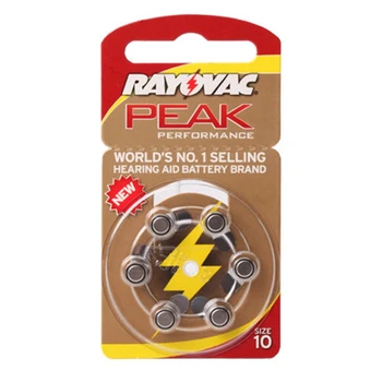 

RAYOVAC PEAK 60 x Hearing Aid Batteries A10 10A ZA10 10 S10, 60 PCS Hearing Aid Batteries Zinc Air 10/A10