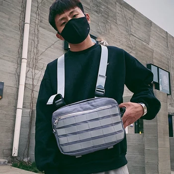 

Tactical Hip Hop Adjustable Straps Sports Stylish Harness Vest Pack Streetwear Shoulder Chest Bag Waist Rig Nylon Fashion