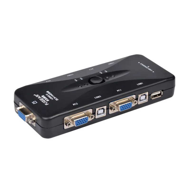 4 порта kvm переключатель USB 2,0 VGA разветвитель принтер Мышь Клавиатура Pendrive Share Switcher 1920* 1440VGA переключатель коробка адаптер