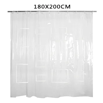 

With 12 Pockets Hanging Thickened Easy Clean Quick Dry Modern Practical Transparent EVA Shower Curtain Home Waterproof