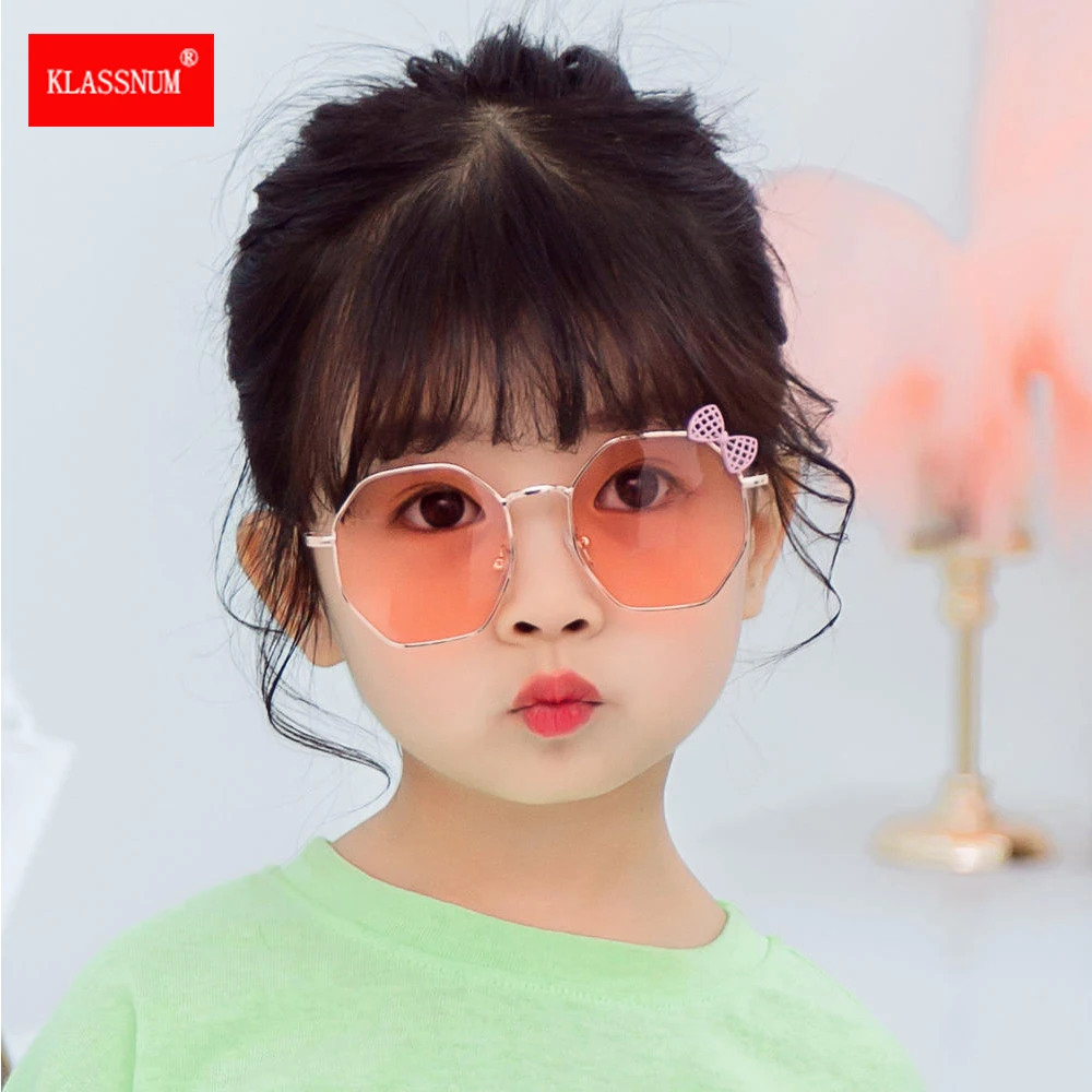 1pc Fashion Girls Bow Sunglasses Metal Frame Kids Glasses Children Outdoor Goggles Party Eyewear Cute Sun Glasses New