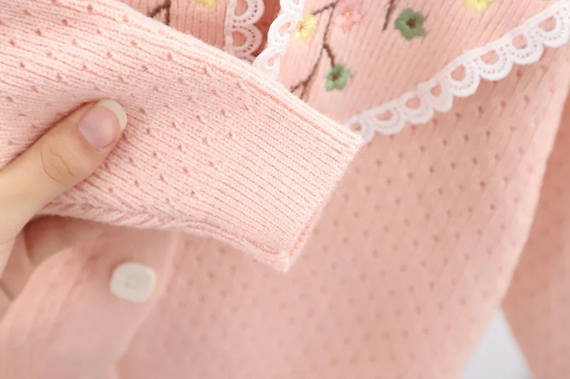 Girl Korean Long Lapel Floral Sweater Toddler Girl Winter Clothes Girl Cardigan Autumn Fall Toddler Outfits Kids Winter Sweaters