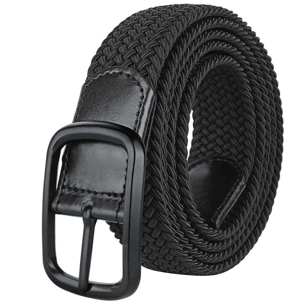 Стрейчевая Мужская пряжка Drizzte Черная Плетеная эластичная металлическая для