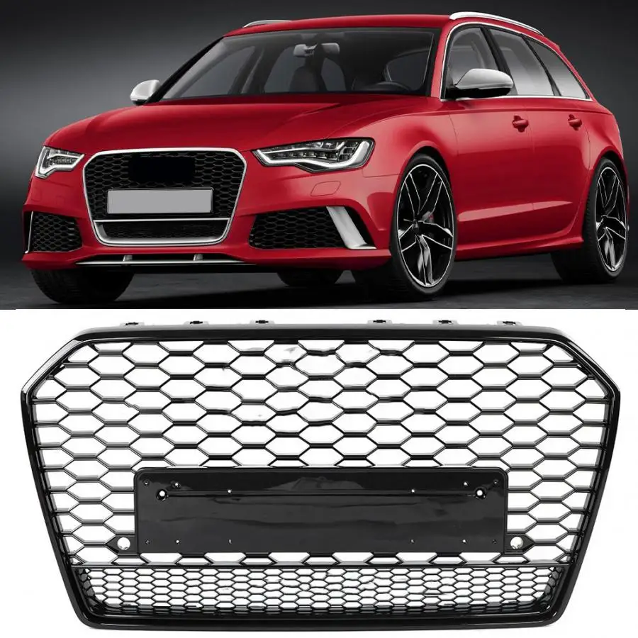 Для RS6 Стиль передняя Спортивная Шестигранная сетка сотовая решетка капота черная для Audi A6/S6 C7 автомобильные аксессуары