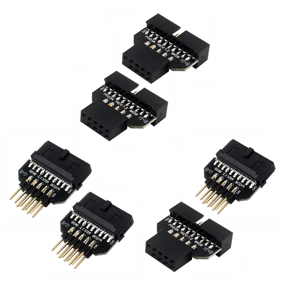 2pcs USB 3.0 19/20pin to 2.0 9pin Conversion Adapter Motherboard Front Panel Plug-in Connector Computer Accessories | Компьютеры и