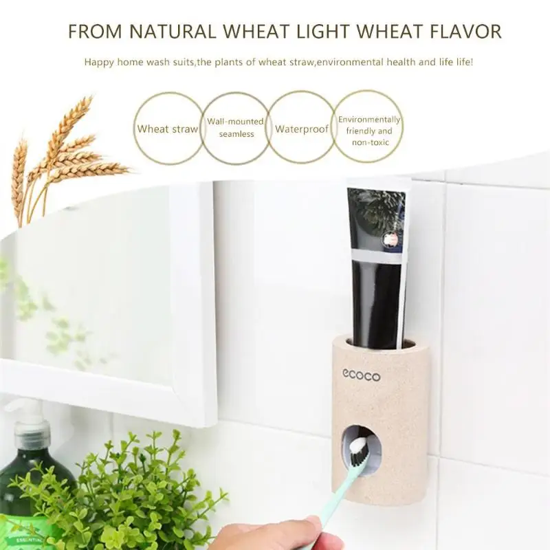 1set Automatic Toothpaste Dispenser Dust-proof Wall Mount Stand Toothpaste Squeezers with carton box Bathroom Accessories Set