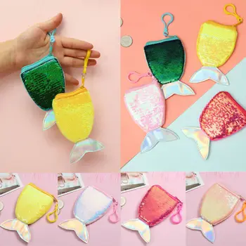 

Sequins Mermaid Tail Coin Purse Wallet Clutch Bags Holder Handbag Storage Gift
