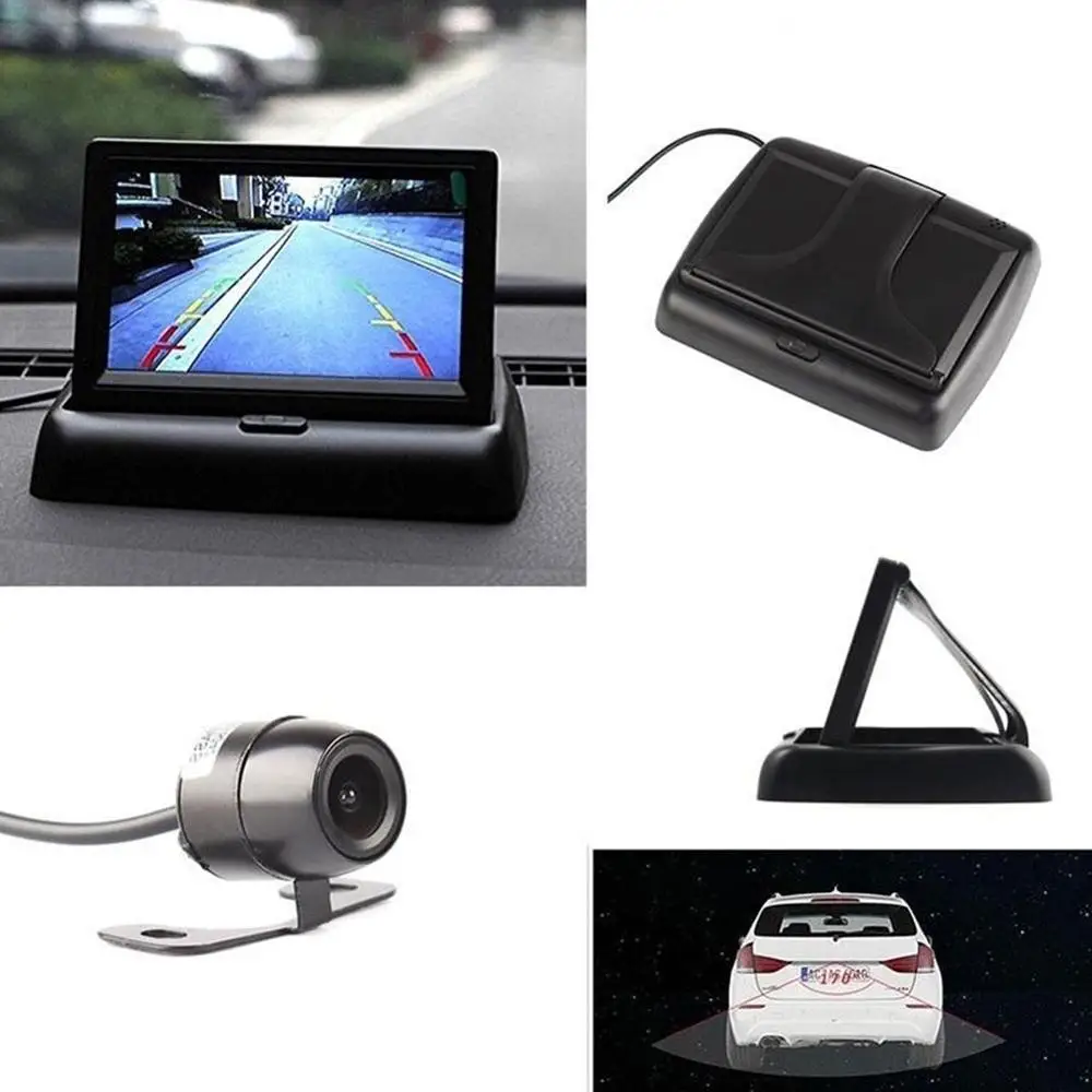 

4.3 High Resolution TFT Foldable Wireless LCD Screen Rearview Monitor Car Rear View Reverse Parking Camera Kit