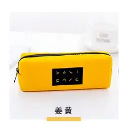 turmeric 1pc Pencil Case Student Plaid Square Pencil Bag Large Capacity Creative Canvas Pencil Case Children'S Pencil Bag School Supplies - Цвет: turmeric