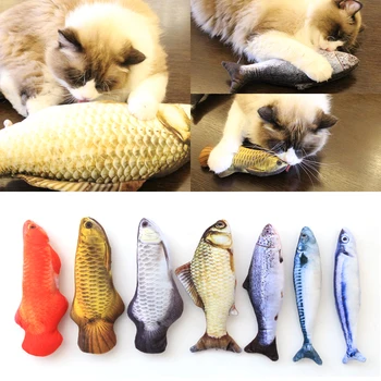 

Fish-shaped Cat Toy Funny Interactive Biting Cat Puzzle Toy Kitten Pillow Toys