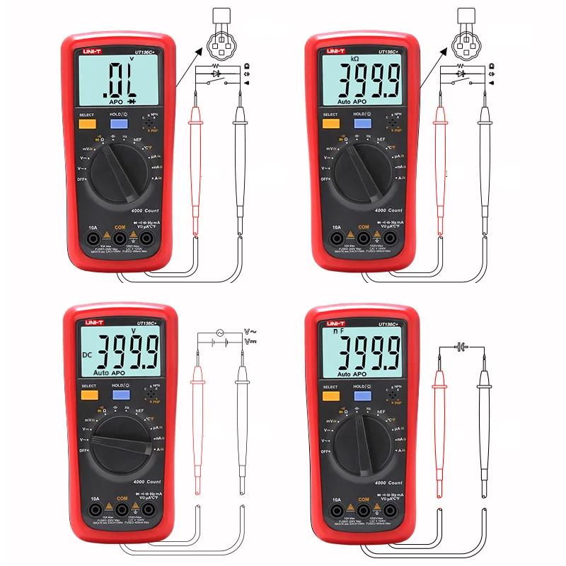 UNI T UT136B + UT136C цифровой мультиметр с автоматическим выключением переменного тока