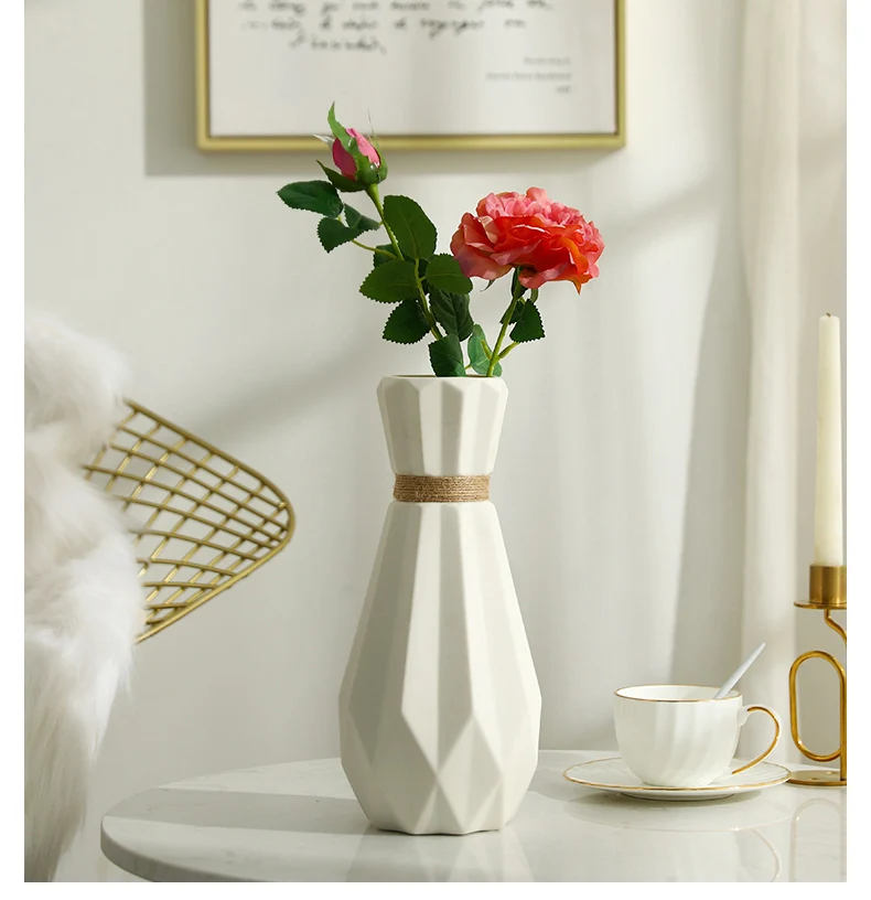 Direct sales new modern vase decoration creative living room flower arrangement dried flower ceramic ornaments living room