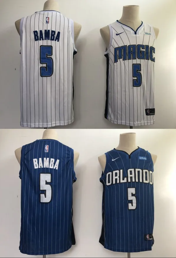A+++ Качественная мужская футболка для взрослых#5 Mohamed Bamba Jersey Orlando