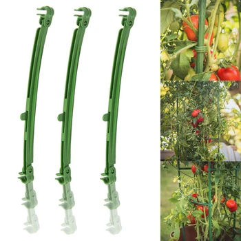 

25.4cm Stake Arms For Plant Tomato Cage Stake Arms Lightweight Adjustable Trellis For Climbing Plants Green 12PCS Garden Tools