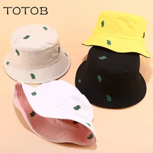 Двусторонняя Рыбацкая шляпа с вышивкой кактуса для мужчин и wo, Мужская Уличная Рыбацкая шляпа, солнцезащитный козырек, шапка для путешествий, Повседневная шапка