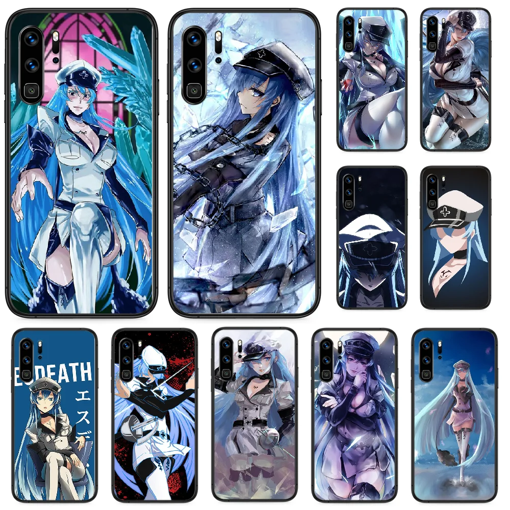Аниме akame ga kill esdeath чехол для телефона Huawei P 9 Smart 10 20 30 40 8 Lite Mini Z 2019 Pro черный бампер