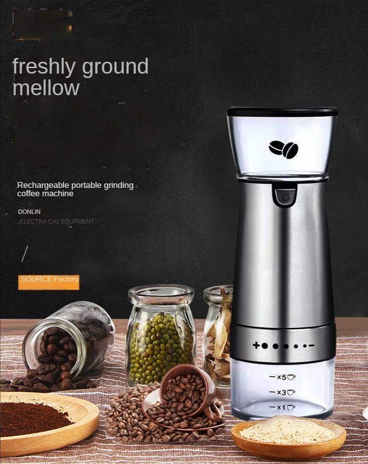 High Quality Stainless Steel Electric Grinder Small Usb Charging Pepper Coffee Bean Grinding