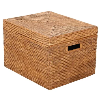 

Laundry Basket Rattan Woven Storage Basket Handmade Large Capacity Portable Clothing Storage Box Household Items