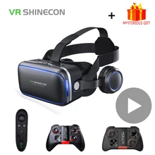 Shinecon 6,0 шлем VR умные 3д Очки виртуальной реальности 3 D 3D очки шлем для iPhone Android смартфон стерео виар игр смартфонов видео видеоочки с экраном электронные дополненой линзы реальностью экран смарт телефона