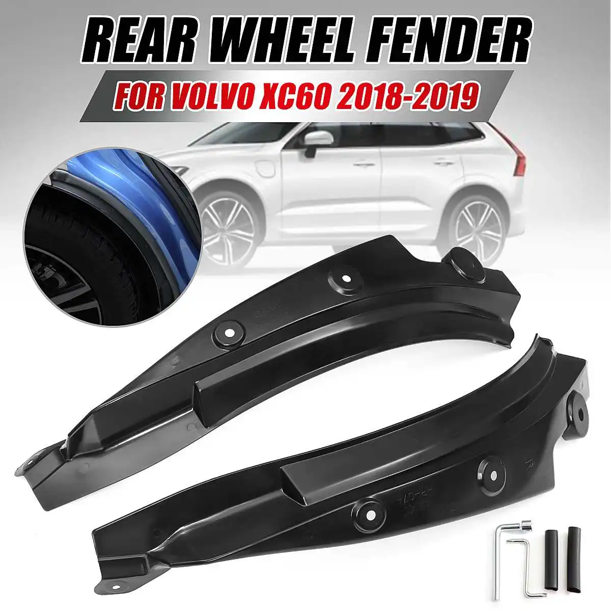 

Pair Car Rear Wheel Mud Flaps Mudguards for Fender Splash Guards Accessories For Volvo XC60 2018 2019