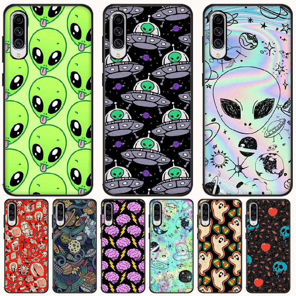 

Reayou Alien ghost Luxury Unique Design Phone Cover For Samsung A6 6S 6Plus 7 720 750 8 8 PLUS 9 920 2018 A8 A9STAR