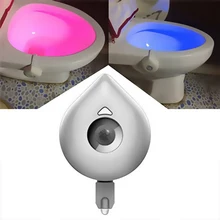 Умная ванная комната туалет ночной свет светодиодный движения тела активированная вкл/выкл лампа с сенсором для сидения 8 цветов PIR Туалет ночник лампа