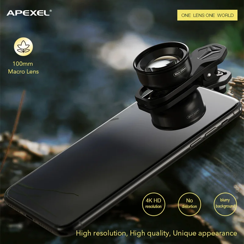 Макрообъектив APEXEL 4K HD 100 мм профессиональный объектив для камеры телефона + CPL