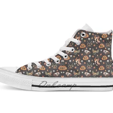 Хэллоуин узор дышащая Повседневное с высоким берцем на шнуровке; Холщовая Обувь Кеды Перевозка груза падения
