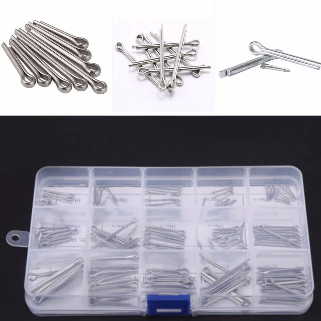 150pcs/pack Hardware Assortment Box Split Cotter Pin Set Stainless