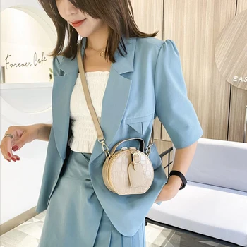 

Youth Ladies Simple Versatile Bag Mini Alligator Pattern Crossbody Shoulder Bag Women Round Messenger Handbags