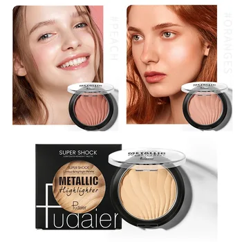 

Pudaier Shimmer Metallic Face Make Up Highlighter Palette 6 Color Iluminador Bronzer 3d V Face Contour Powder Hightlight Makeup