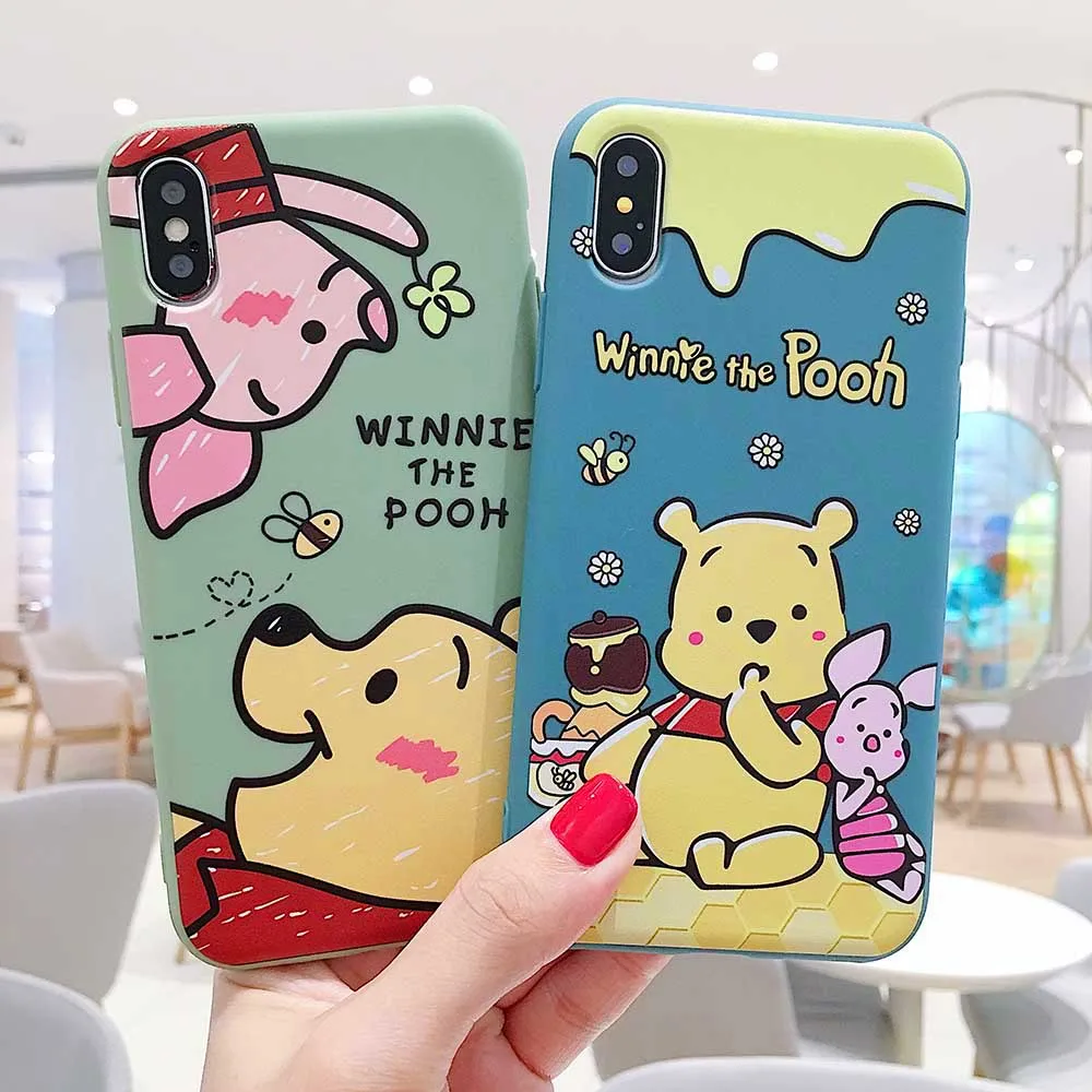 

Cute cartoon Candy colors Winnie pooh soft phone case for iphone 7 6 6s 8plus silicon soft case for iphone X XR XS MAX case capa