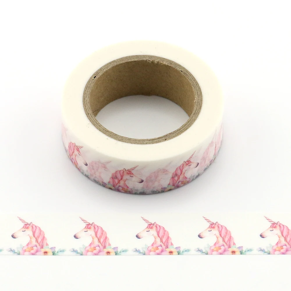 Cute Kawaii Cartoon Unicorn Masking Washi Tape Decorative Adhesive Tape Decora Diy Scrapbooking Sticker Label Stationery 5 WF-N8 (5)
