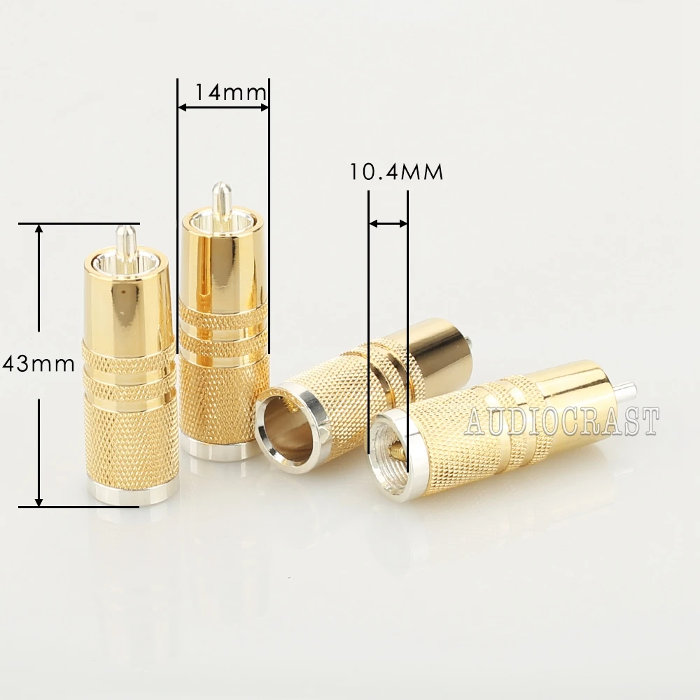 HI-End посеребренный RCA аудио разъем Аудио Видео Соединительный Кабель-адаптер 4 шт. RCA штекер Адаптер, RCA ремонт концы, разъем фонографа