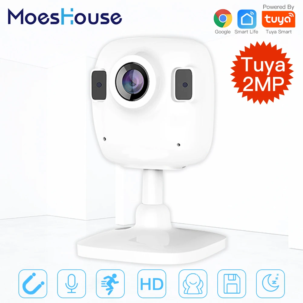 Tuya Smart Life Wireless HD 1080P IP Camera Smart Infrared Two-way Audio Night Vision Work with Google Assistant