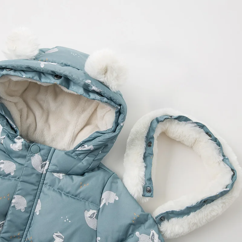 DBM11985 dave bella baby boys winter down jacket children 90% white duck down outerwear fashion print hooded zipper coat