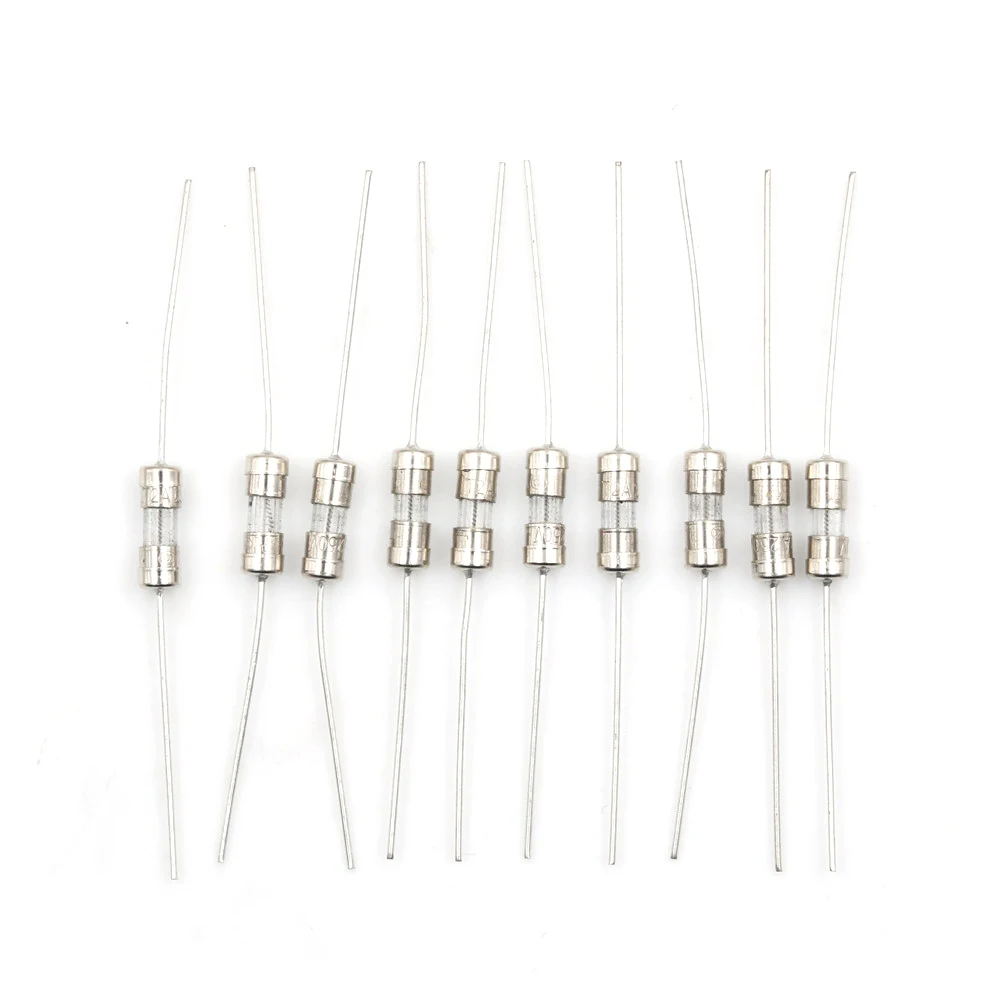10Pcs/Lot 3.6x10mm Slow Blow Axial Lead Tube Glass Fuse For 1A 2A