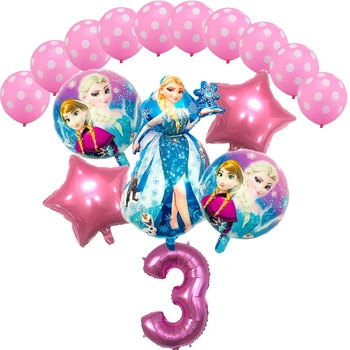

16pcs/lot Elsa&Anna Princess balloons 32inch number ball 2.8g latex ballon globos birthday party decoration baby shower ballons