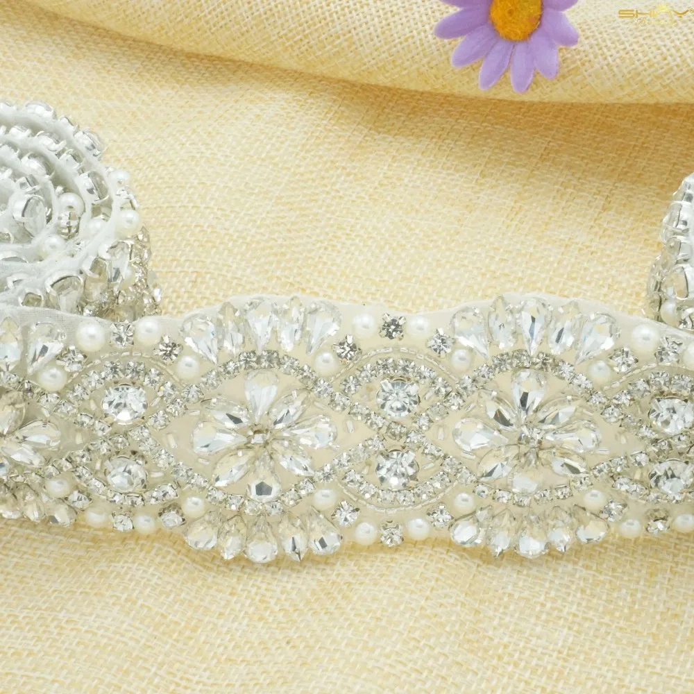 Свадебные аксессуары ремни свадебного платья с Стразы Bling Свадебные Sash Кристалл Аппликация Yard-M1105
